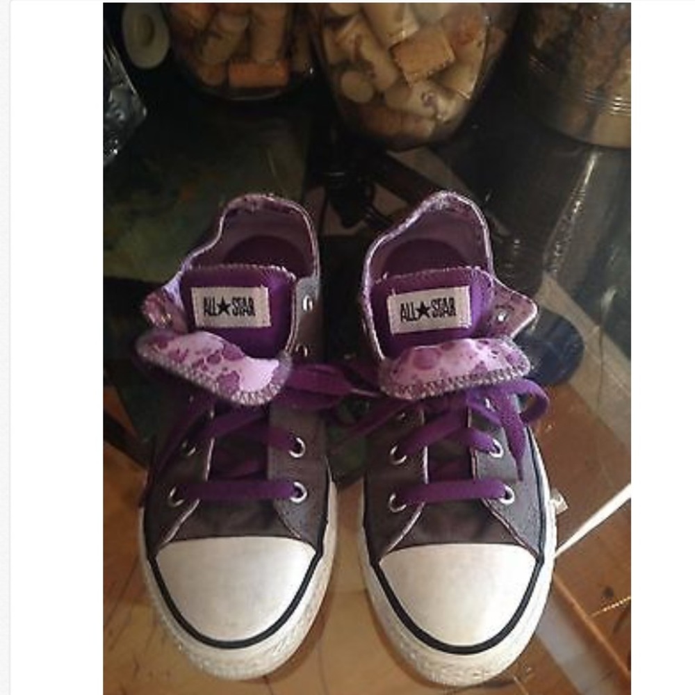 Converse All Star Junior Shoes Sz 3 Charcoal CT